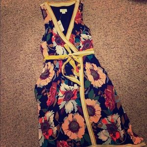 Floral sleeveless dress from Anthropologie.